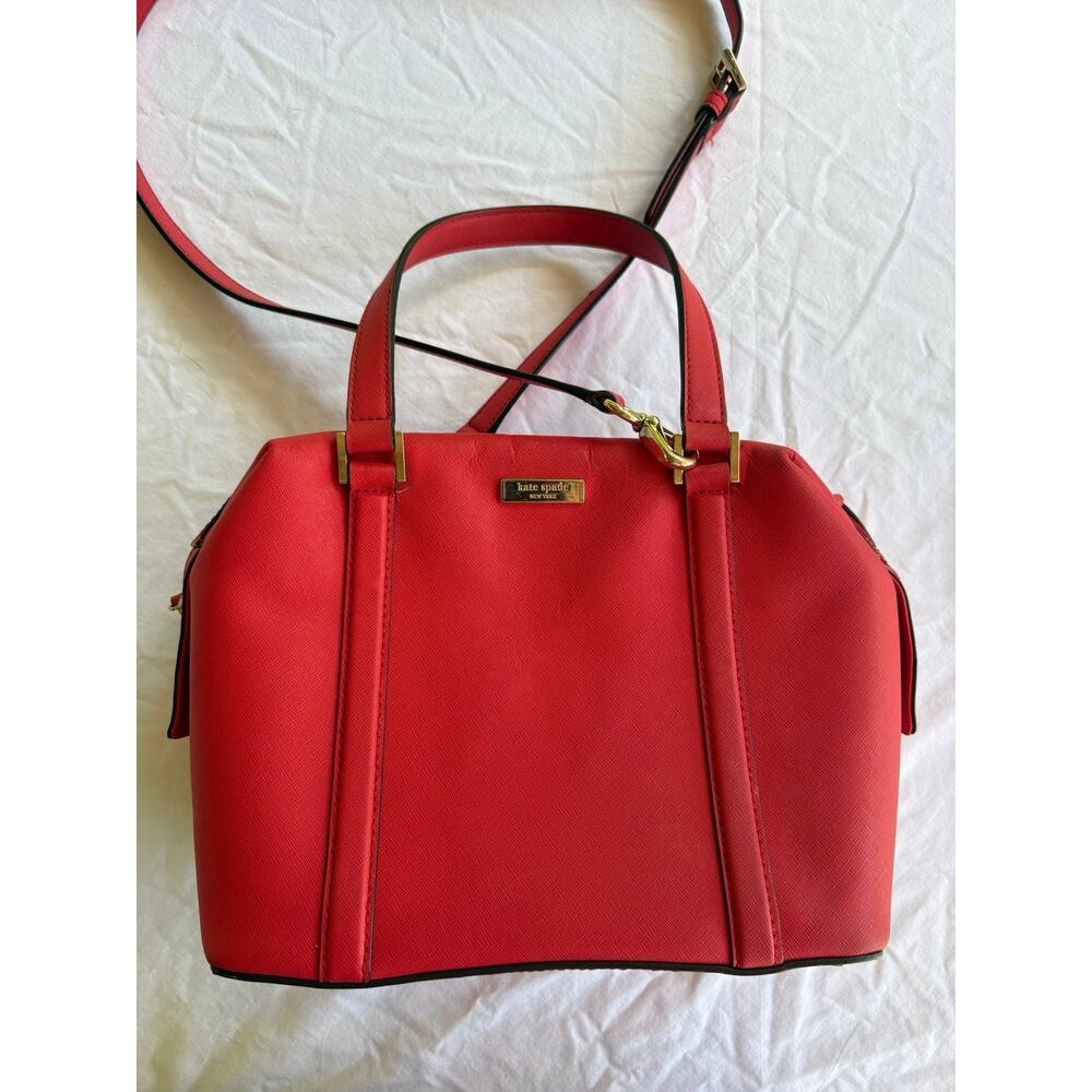 Kate Spade Bright Red Satchel Purse Crossbody Bag